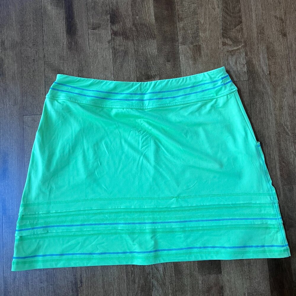 Title Nine Diamalete Skirt, Lime Green with Royal Blue Stitching, Size L